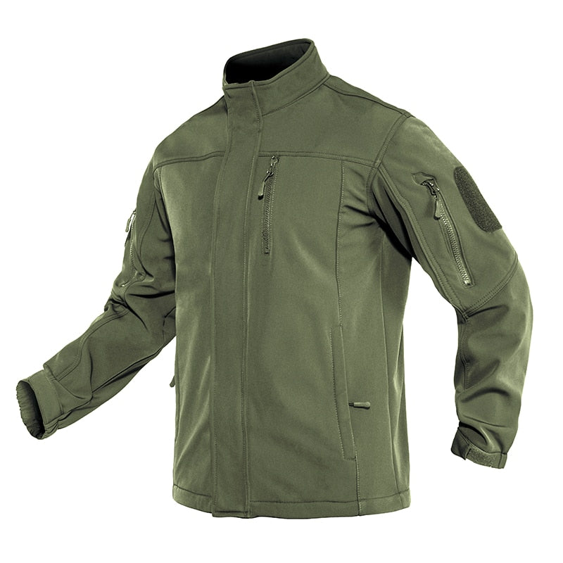 Soft shell Tactical  Jacket Mens Warm Military Waterproof Fleece  Jacket Windproof Multi-pockets Hunting Jacket Coat