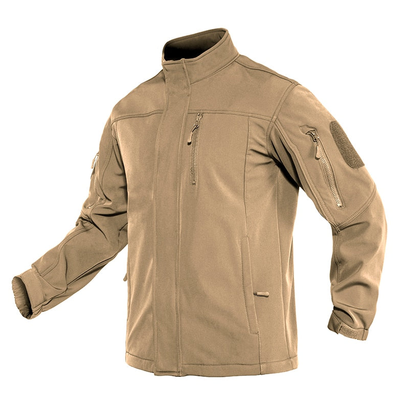 Soft shell Tactical  Jacket Mens Warm Military Waterproof Fleece  Jacket Windproof Multi-pockets Hunting Jacket Coat