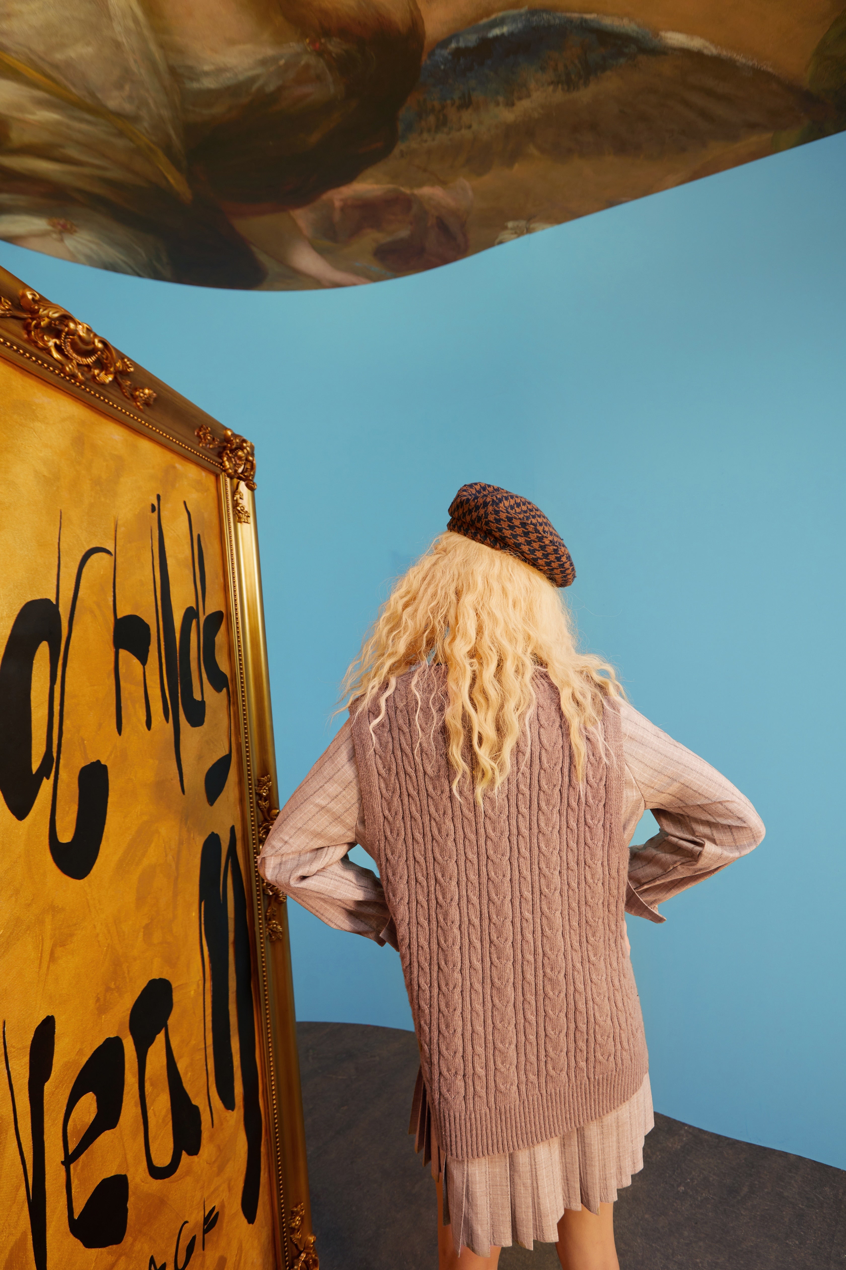 Solid Bows Front Knitted Casual Preppy Mini Dresses Women,Spring ELF Vintage High Wasit Ladies Daily 2-IN-1Dress